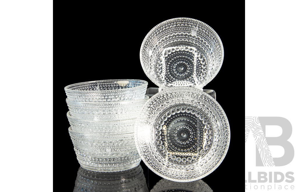 Six Vintage Iittala Kastehelmi Bowls Designed by Oiva Toikka