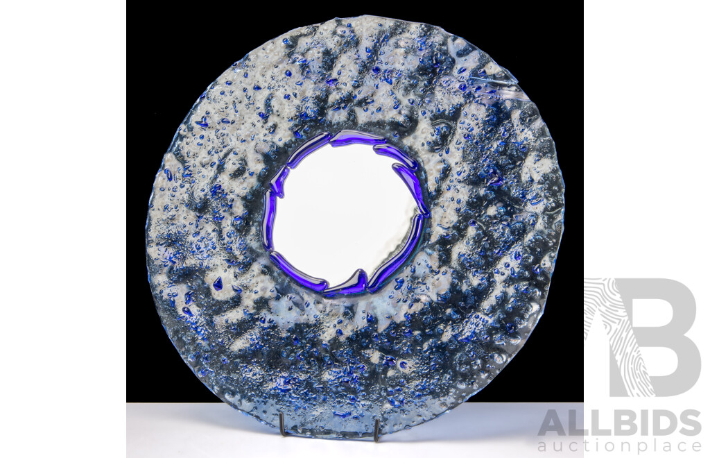 Art Glass Dish with Set Mirror
