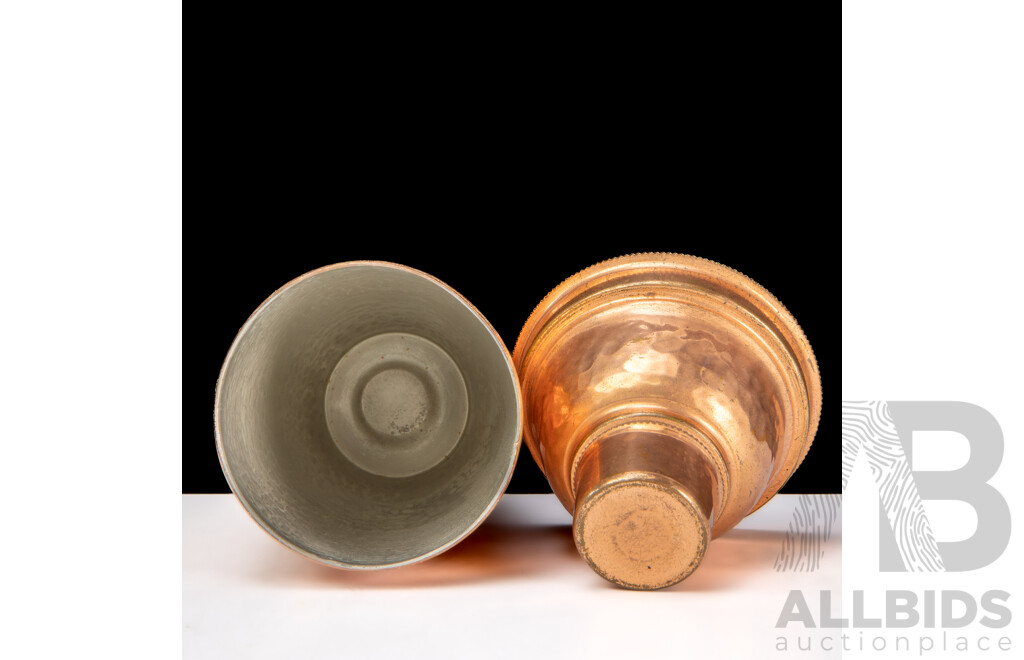 Vintage Copper Coloured Cocktail Shaker with a Hammered Finish