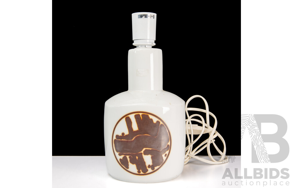 Vintage Danish Porcelain Table Lamp by Bing & Grøndahl, Copenhagen, Mid-Century
