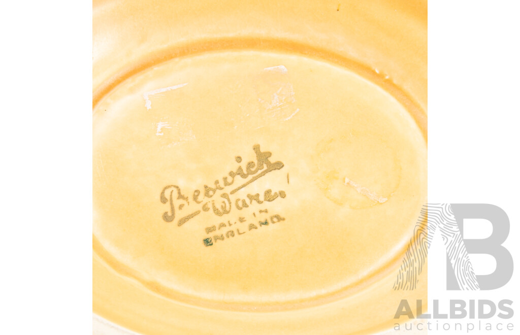 Beswick Art Deco Drip Glazed Footed Bowl with Original Label