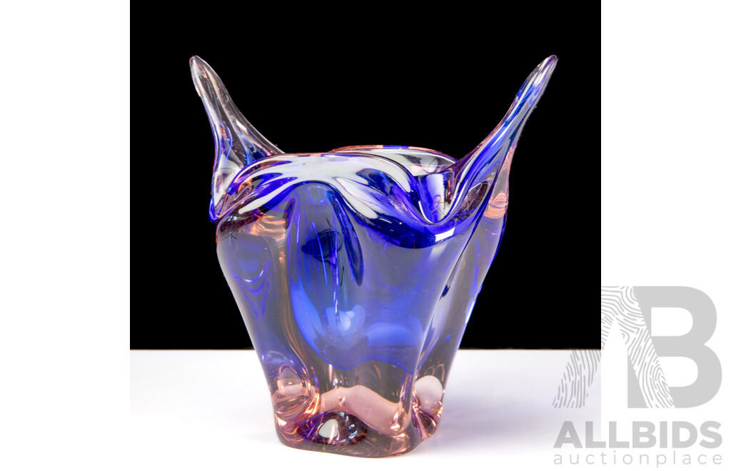 Vintage Bohemian Sommerso Glass Vase