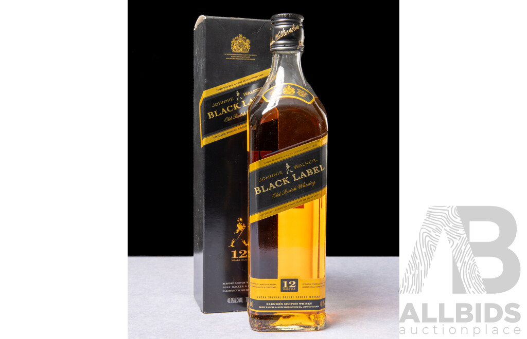 Boxed Jonnie Walker Black Label 12 Year Old Scotch Whiskey