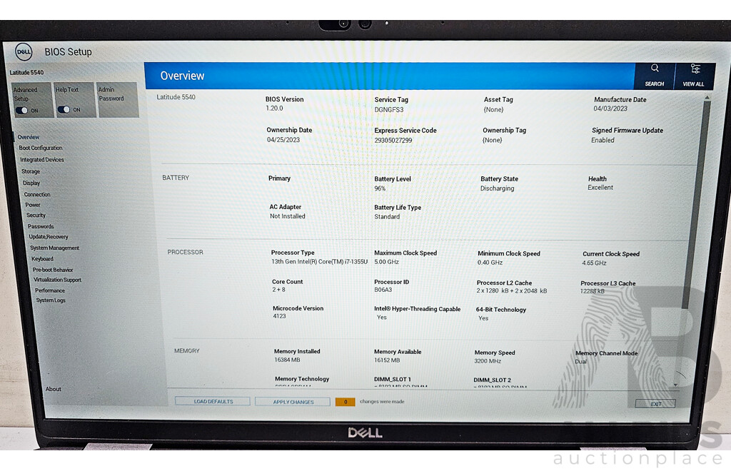 Dell Latitude 5540 13th Gen Intel Core I7 (1355U) 3.70GHz-5.00GHz 10-Core CPU 15.6-Inch FHD Laptop W/ Power Supply