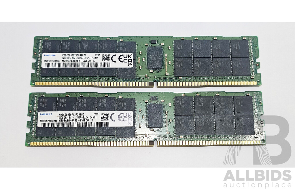 Samsung 64GB ECC DDR4 3200AA RDIMM - Lot 1656202 | ALLBIDS