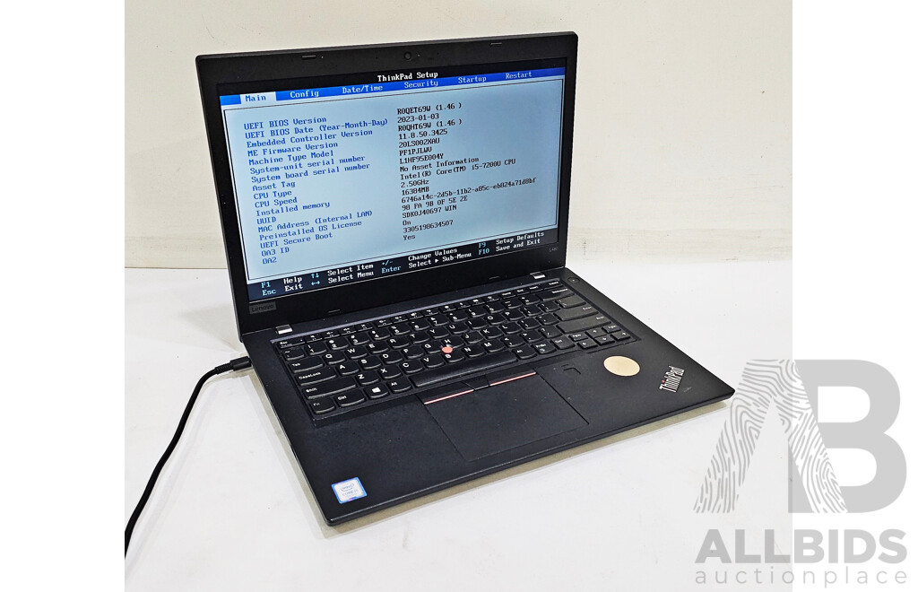 Lenovo ThinkPad L480 Intel Core I5 (7200U) 2.50GHz-3.10GHz 2-Core CPU 14-Inch Laptop W/ Power Supply