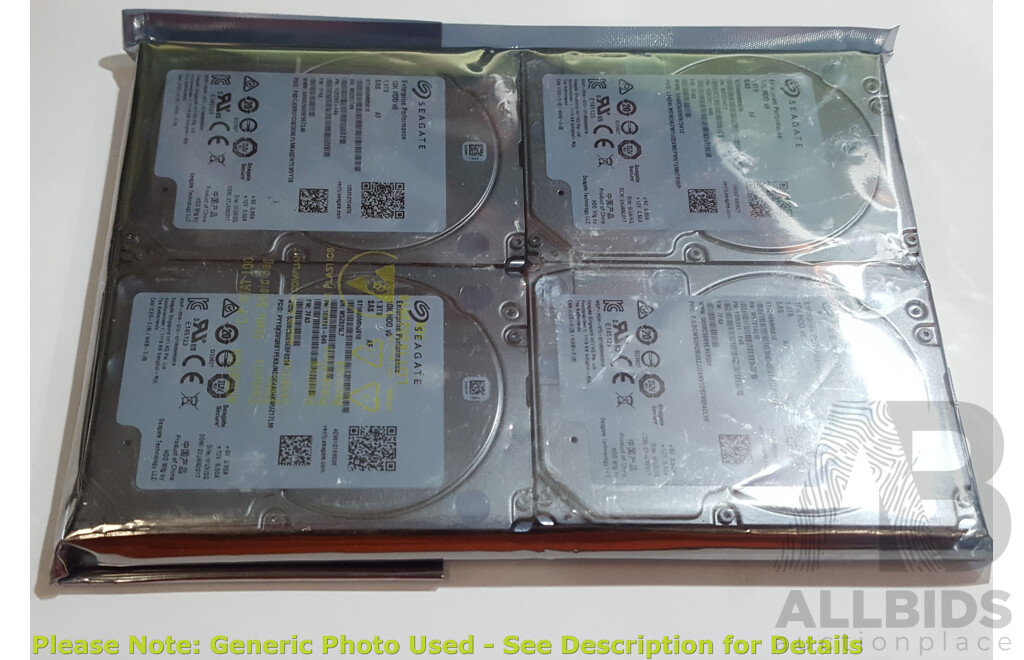 Seagate (ST1800MM0018) Enterprise Performance 1.8TB 10K SAS 12Gbps 2.5-Inch Hard Drive - Lot of Four