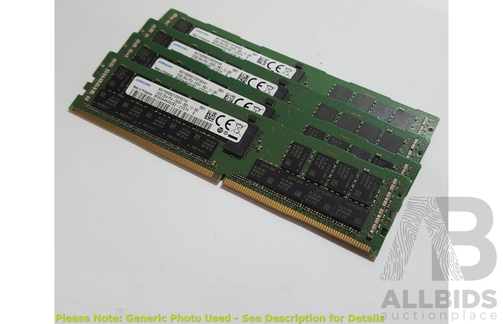 Samsung 32GB ECC DDR4 2666V RDIMM RAM - Lot of Four