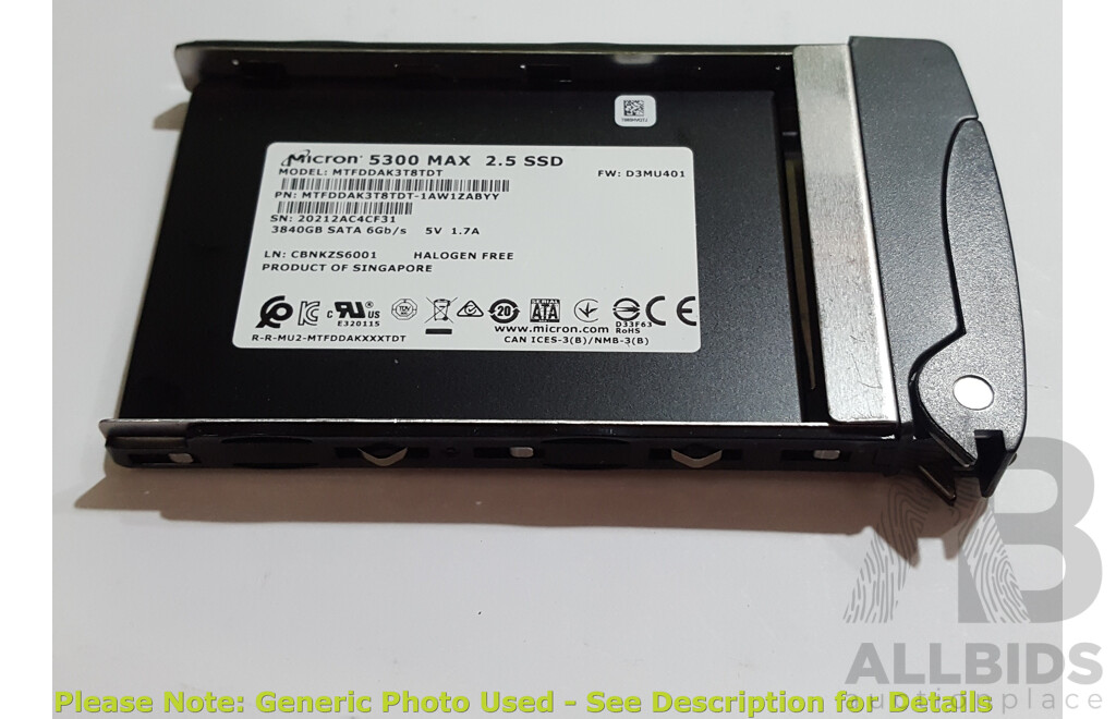 Micron (MTFDDAK3T8TDT) 5300 MAX 3.84TB SATA 6Gbps 2.5-Inch Solid State Drive