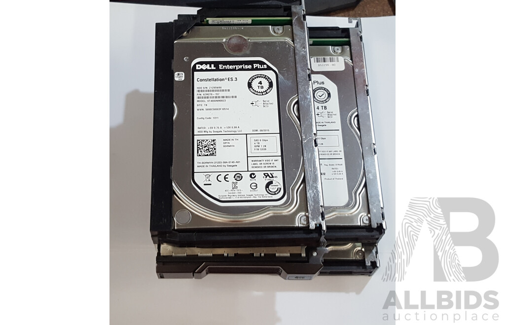Dell Enterprise Plus 4TB SAS 6Gbps/12Gbps 7.2K 3.5-Inch Hard Drive - Lot of Four