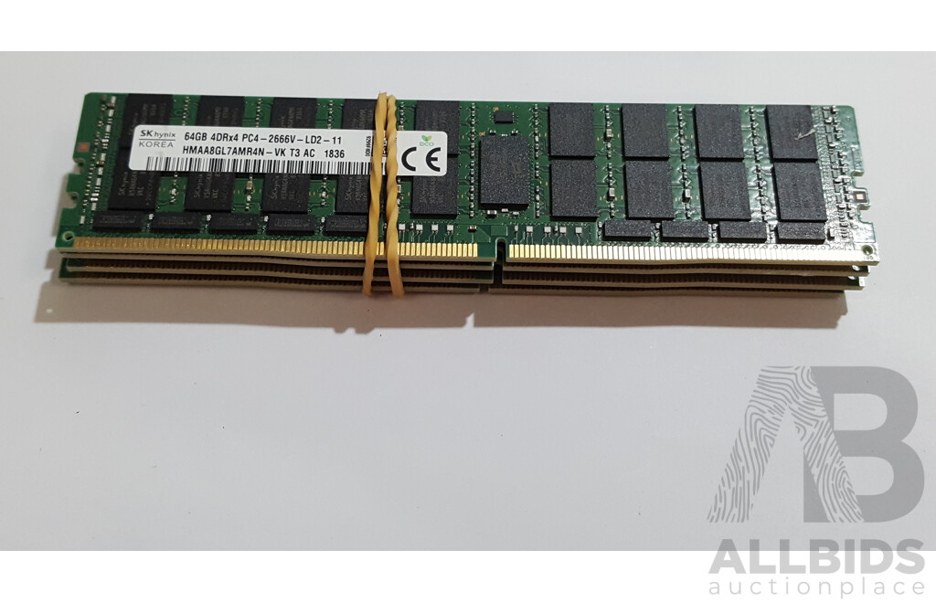 SK Hynix 64GB ECC DDR4 2666V RDIMM RAM - Lot of Four