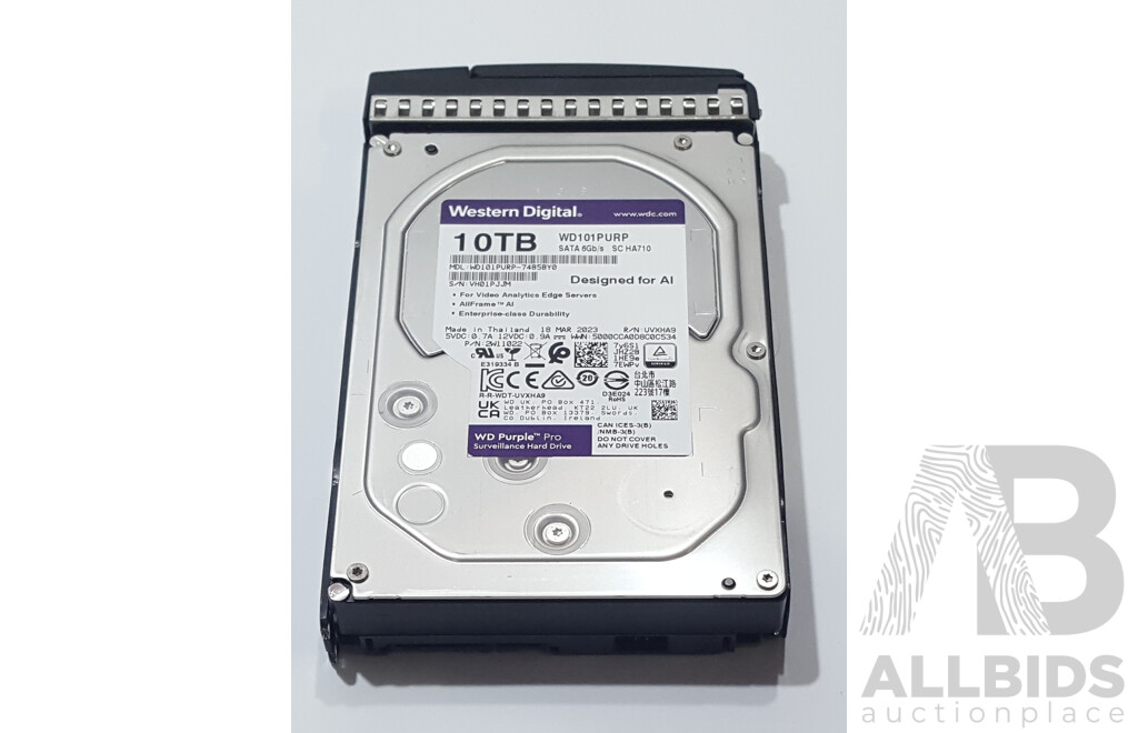 Western Digital (WD101PURP) WD Purple Pro 10TB SATA 6Gbps 3.5-Inch Hard Drive