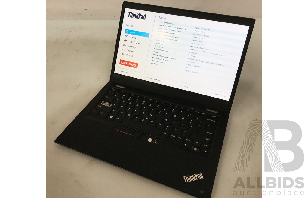 Lenovo ThinkPad L13 AMD Ryzen 3 (5400U) 2.60GHz-4.0GHz 4-Core CPU 13-Inch Laptop