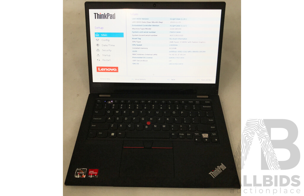 Lenovo ThinkPad L13 AMD Ryzen 3 (5400U) 2.60GHz-4.0GHz 4-Core CPU 13-Inch Laptop