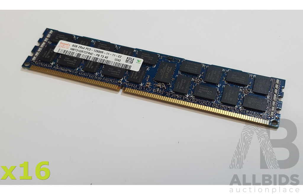 Hynix 8GB ECC DDR3 12800R RDIMM RAM - Lot of 16