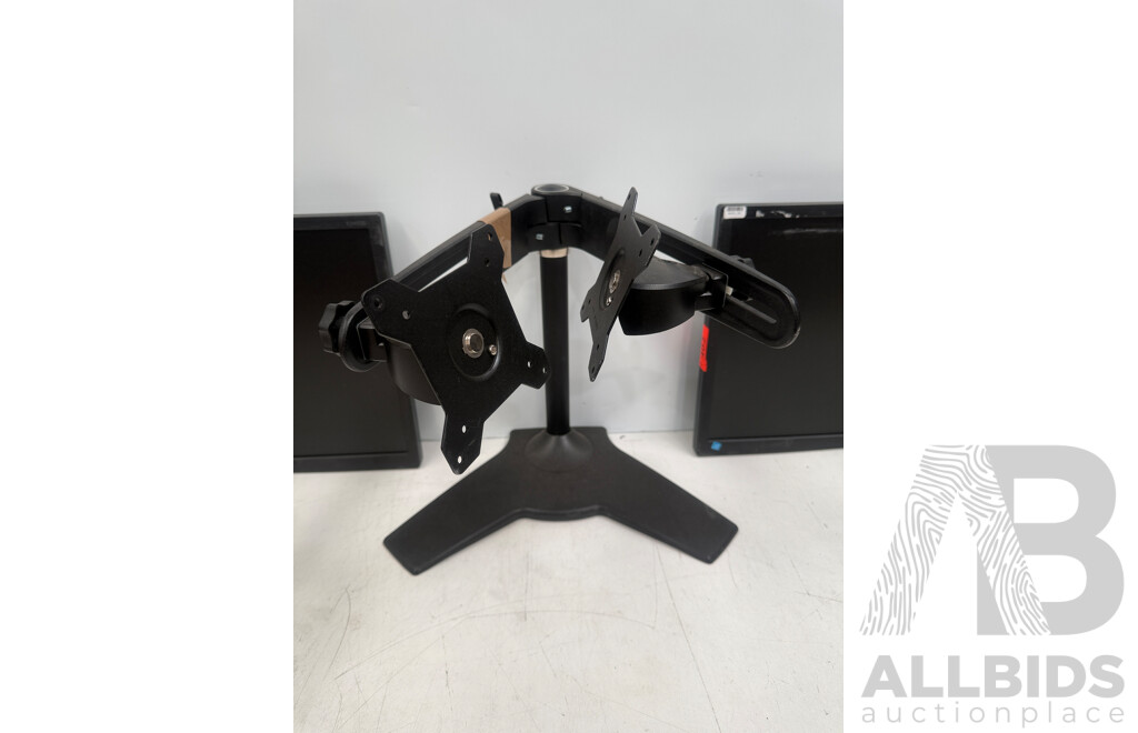 2x AOC 24 Inch E2460SD LCD Monitor + Sonder Dual Arm Monitor Stand