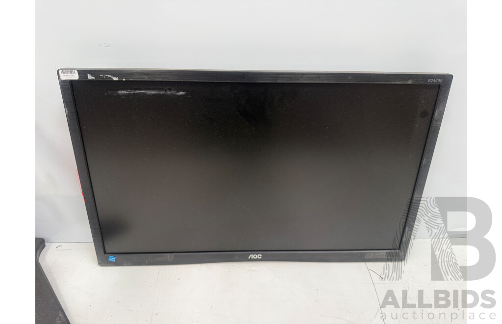 2x AOC 24 Inch E2460SD LCD Monitor + Sonder Dual Arm Monitor Stand