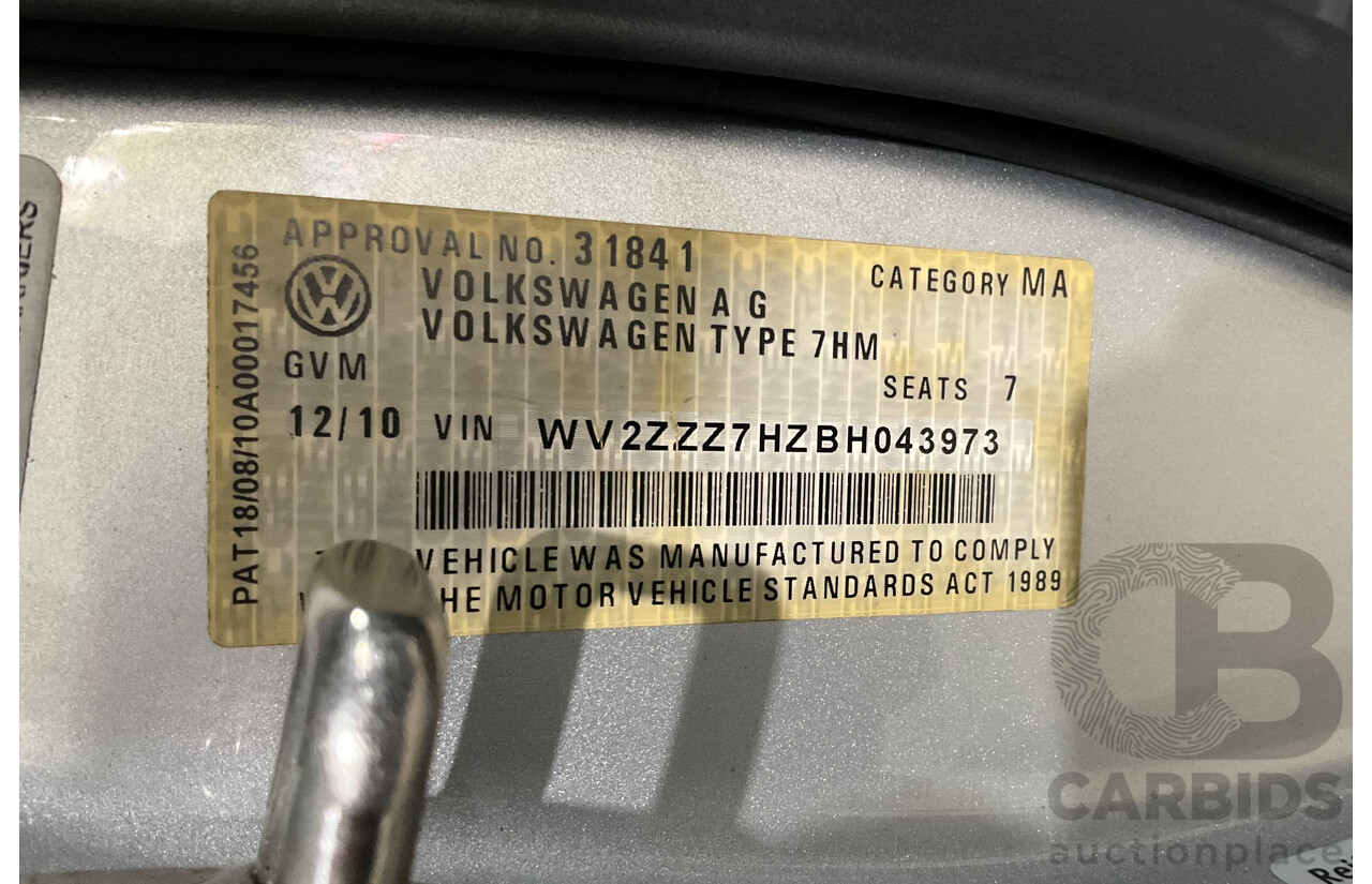 12/2010 Volkswagen Multivan 103 TDI Comfortline T5 MY10 4d Wagon Reflex Silver Metallic Turbo Diesel 2.0L