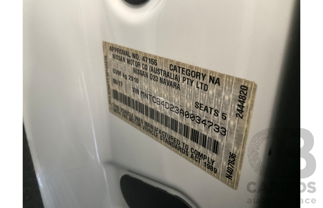 09/2017 Nissan Navara ST (4x4) D23 Series II Dual Cab Utility Polar White Twin Turbo Diesel 2.3L