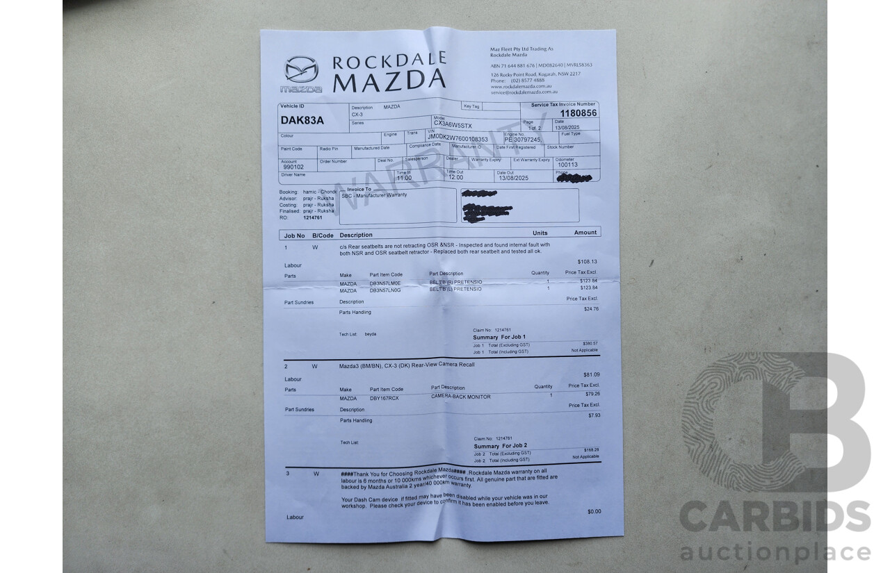 8/2015 Mazda CX-3 S-Touring DK Safety Pack 4d Wagon Deep Crystal Blue 2.0L