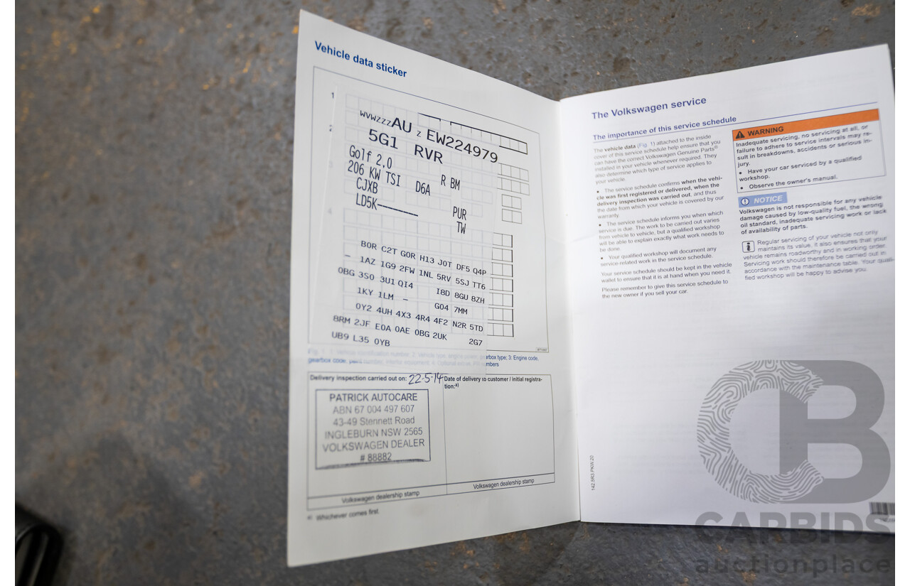 5/2014 Volkswagen Golf R Mk7 (AWD) AU MY14 5d Hatchback Lapiz Blue Metallic Turbo 2.0L