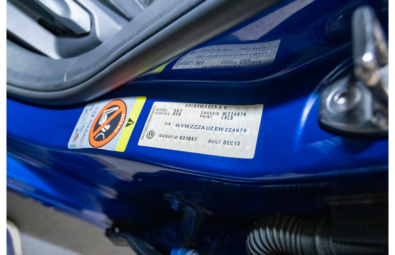 5/2014 Volkswagen Golf R Mk7 (AWD) AU MY14 5d Hatchback Lapiz Blue Metallic Turbo 2.0L