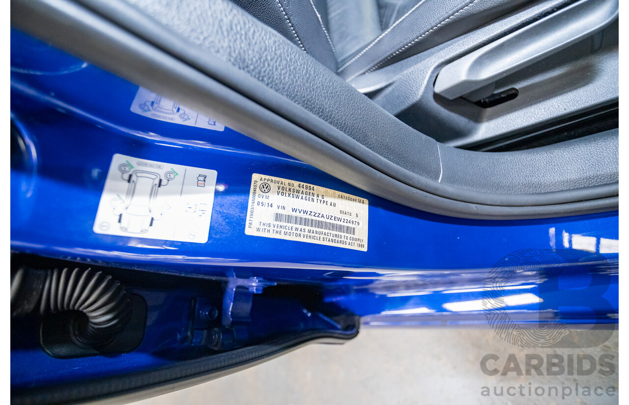 5/2014 Volkswagen Golf R Mk7 (AWD) AU MY14 5d Hatchback Lapiz Blue Metallic Turbo 2.0L