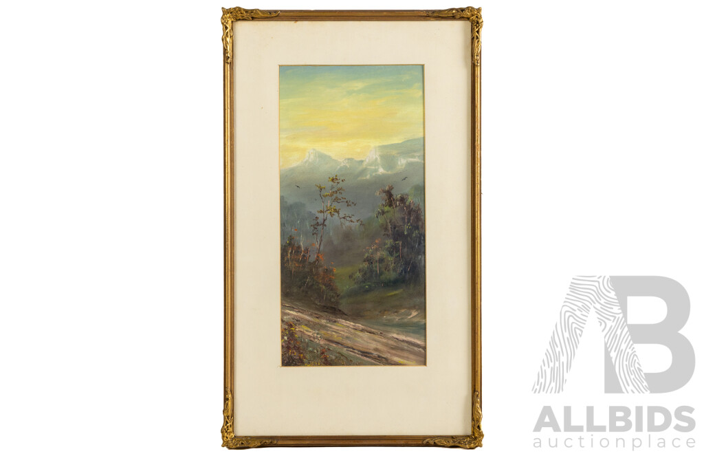 Artist Unknown, (20th Century), Sundown, Oil on Card, 52 x 31 cm (frame)