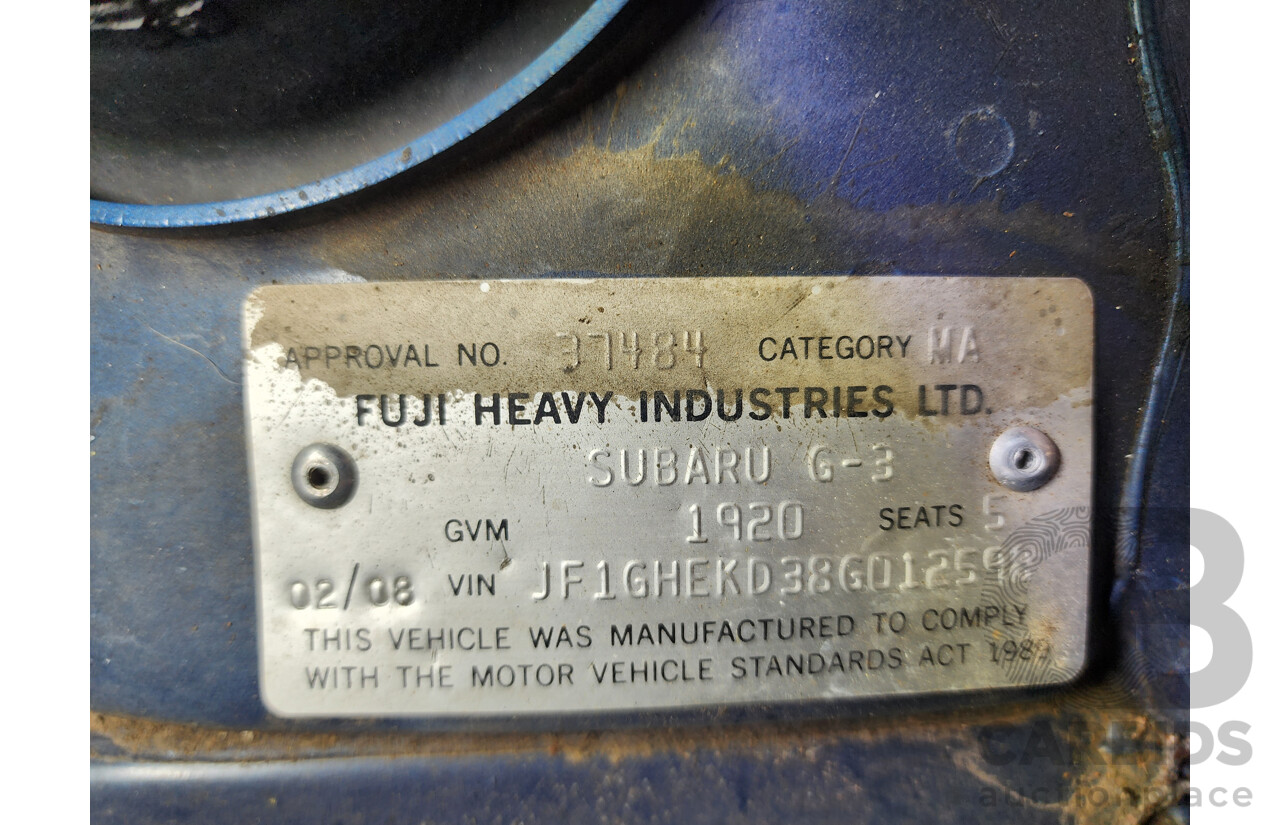 2/2008 Subaru Impreza WRX (awd) MY08 5d Hatchback Blue 2.5L