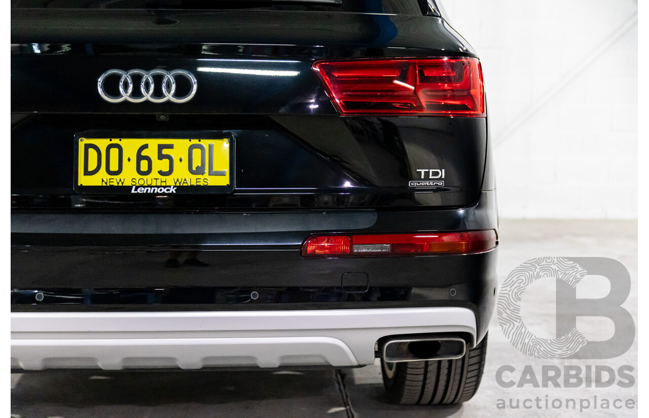 11/2016 Audi Q7 3.0 TDI Quattro (200kW AWD) 4M MY17 4d Wagon Night Black Turbo Diesel 3.0L