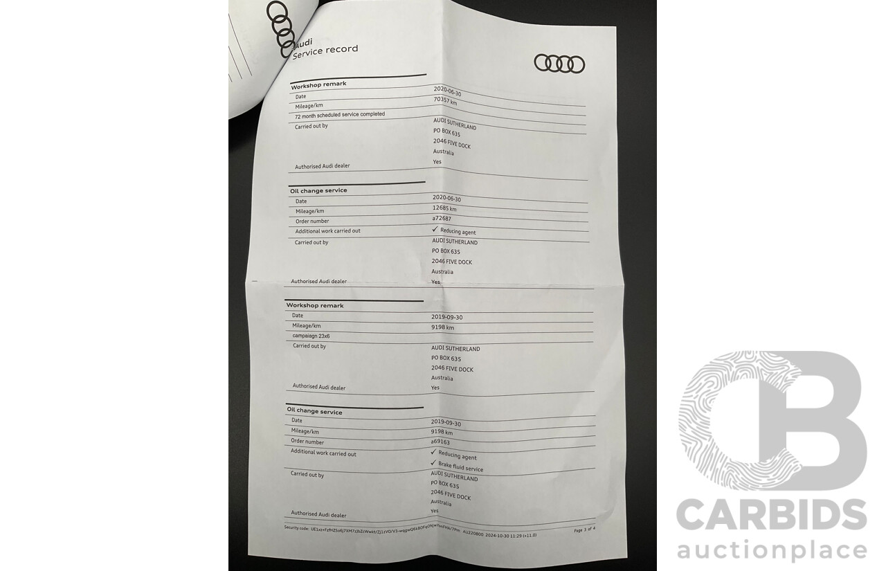 11/2016 Audi Q7 3.0 TDI Quattro (200kW AWD) 4M MY17 4d Wagon Night Black Turbo Diesel 3.0L