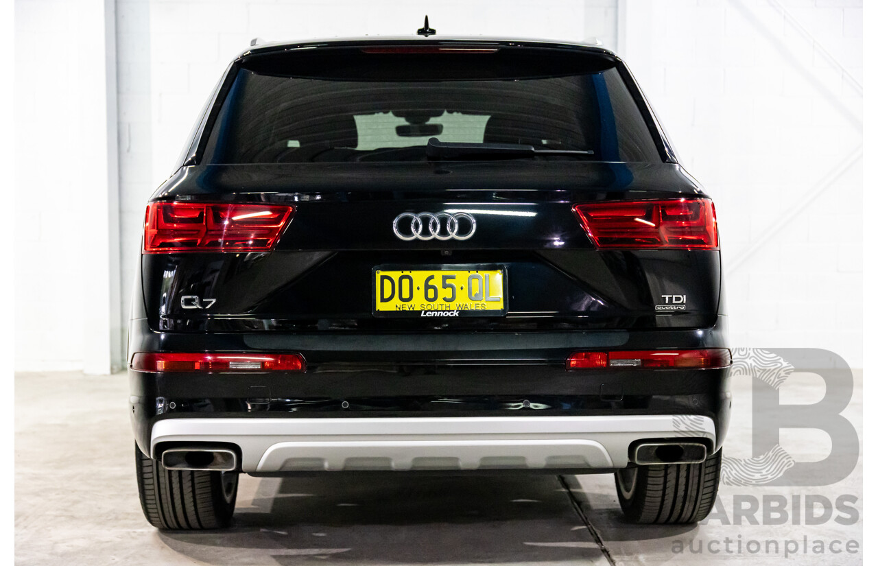 11/2016 Audi Q7 3.0 TDI Quattro (200kW AWD) 4M MY17 4d Wagon Night Black Turbo Diesel 3.0L