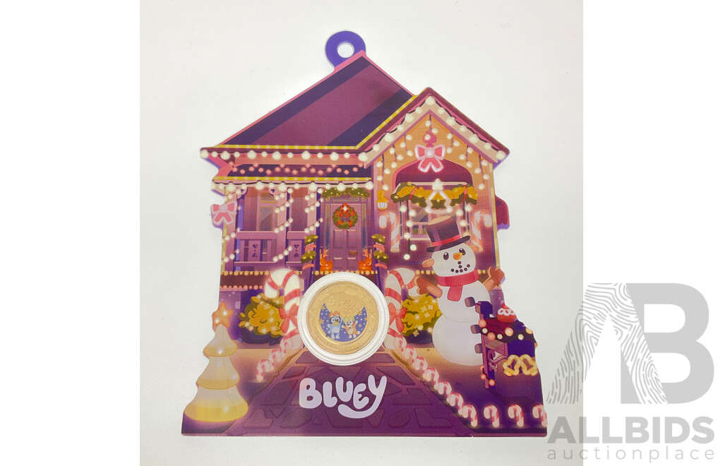 Australian RAM 2025 UNC Commemorative One Dollar Coin, Christmas Bluey Buck