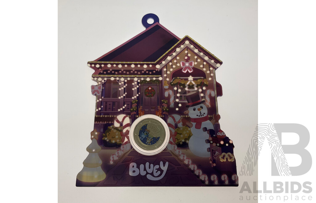 Australian RAM 2025 UNC Commemorative One Dollar Coin, Christmas Bluey Buck