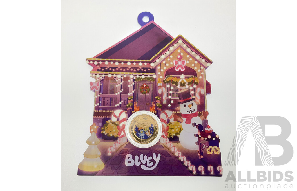 Australian RAM 2025 UNC Commemorative One Dollar Coin, Christmas Bluey Buck