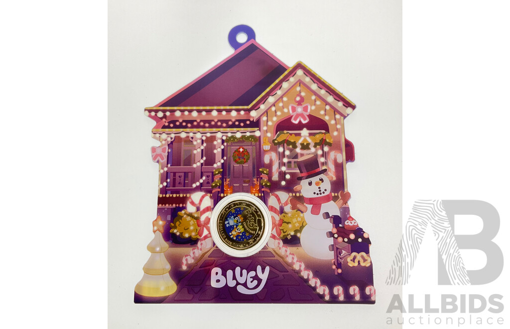 Australian RAM 2025 UNC Commemorative One Dollar Coin, Christmas Bluey Buck