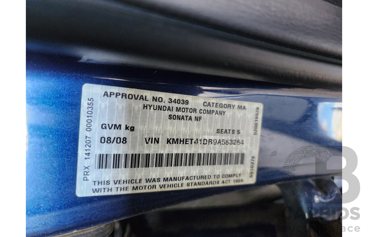 8/2008 Hyundai Sonata SLX NF 4d Sedan Blue 2.4L