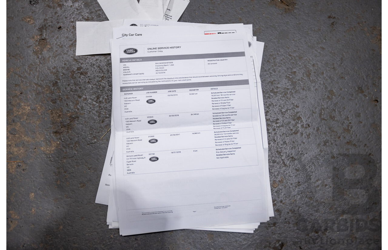 12/2015 Land Rover Discovery Sport SD4 HSE (AWD) LC 4D Wagon Indus Silver Turbo Diesel 2.2L - 7 Seats