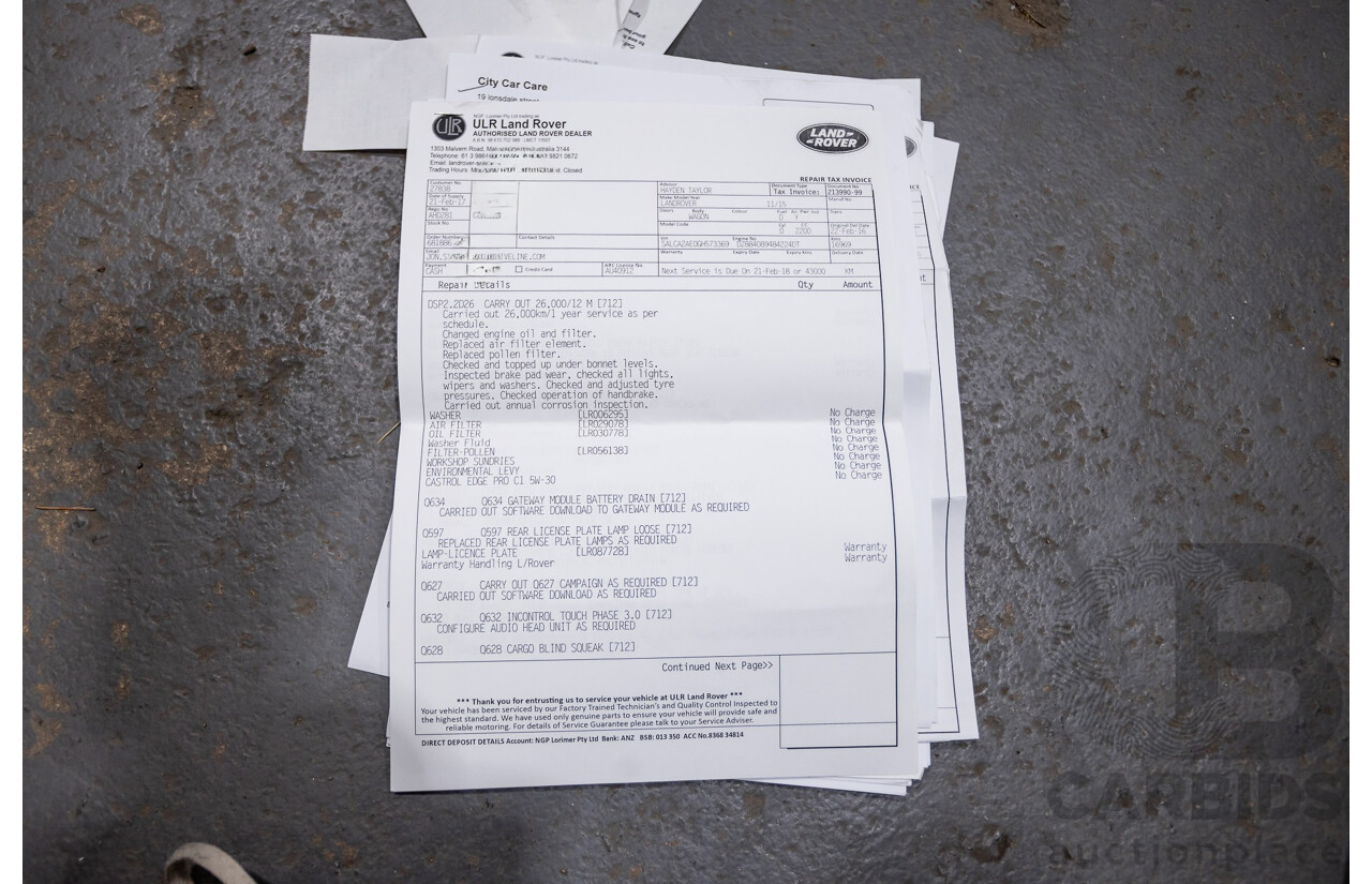 12/2015 Land Rover Discovery Sport SD4 HSE (AWD) LC 4D Wagon Indus Silver Turbo Diesel 2.2L - 7 Seats