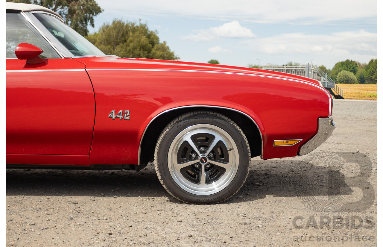 01/1970 Oldsmobile 442 (Cutlass) 2d Convertible Matador Red / White Roof 455ci Rocket V8 7.3L