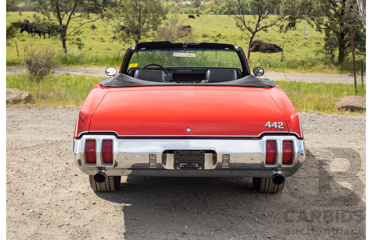 01/1970 Oldsmobile 442 (Cutlass) 2d Convertible Matador Red / White Roof 455ci Rocket V8 7.3L