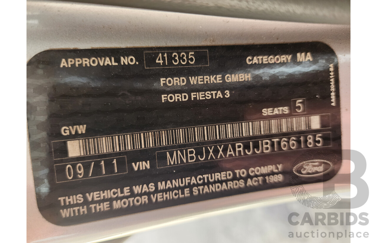 9/2011 Ford Fiesta LX WT 5d Hatchback Silver 1.6L