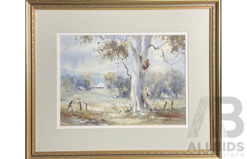 Framed Margaret Wrigh, McCulley’s Gap Farm , Watercolour
