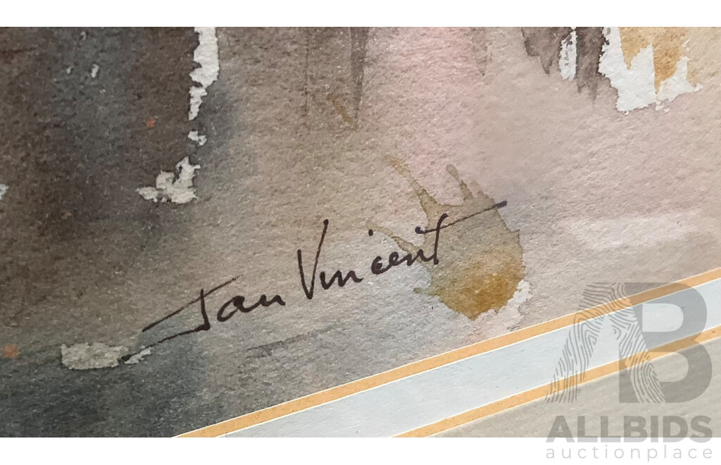 Framed Jan Vincent, the Old Man, Avalon , Watercolour