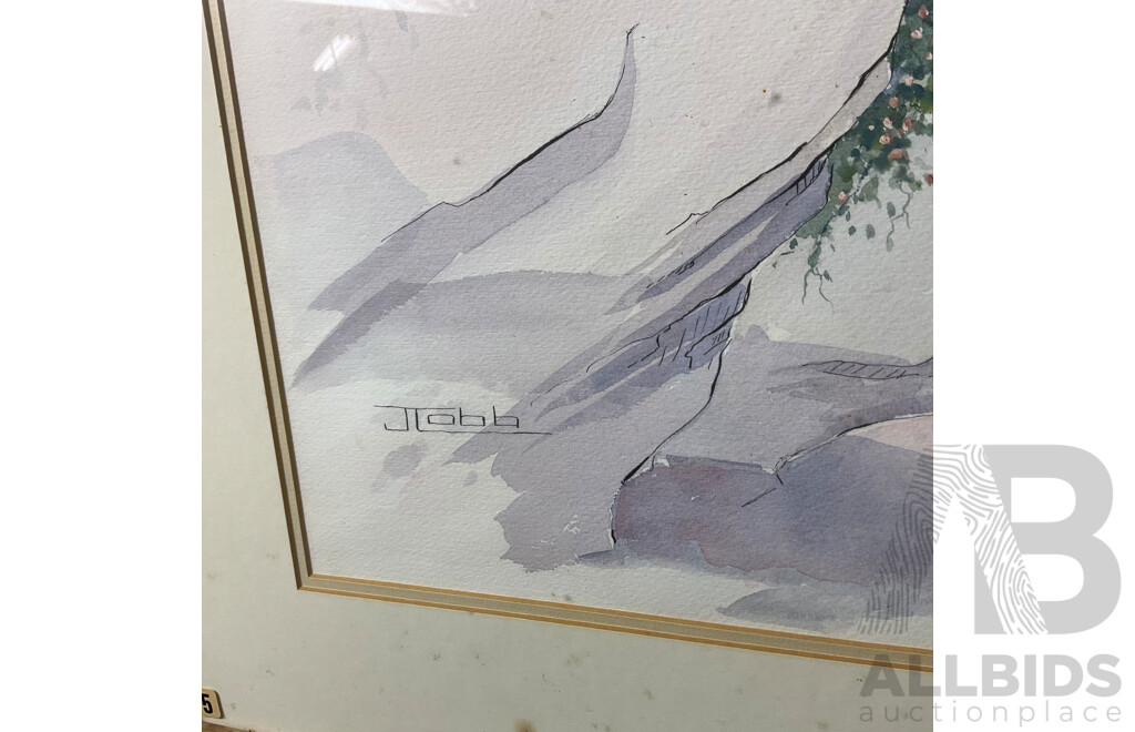 Janet Hoyer-Cobb Framed Landscape, Watercolor on Paper Refer.5