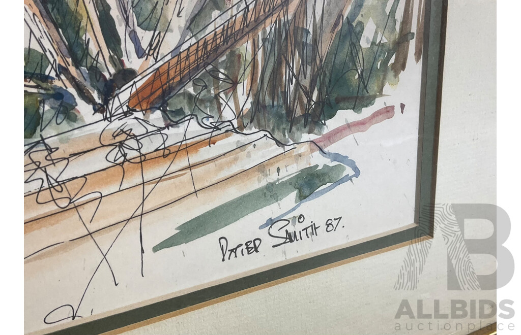 1987, Roger Smith, Farm Relics, Emu Plains, Watercolour on Paper