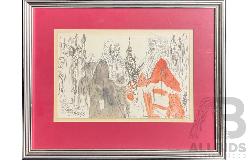Framed Print of Outside Westminster Hall, Feliks Topolski