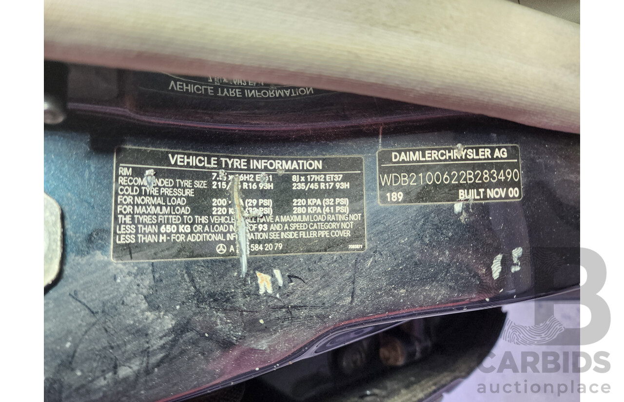 5/2001 Mercedes-Benz E240 Elegance W210 4d Sedan Green 2.4L