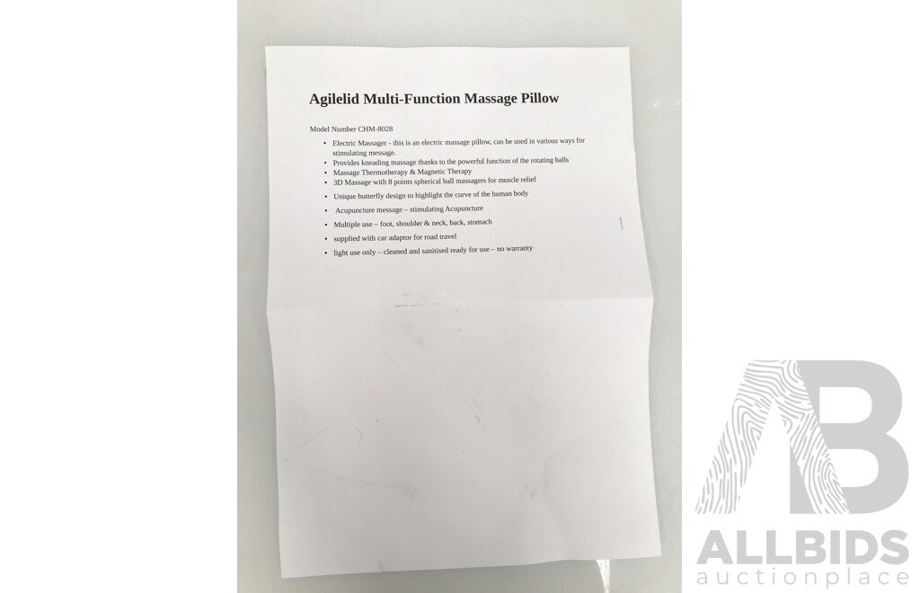 Assorted Massage Products - Hand Massager, Shiatsu Neck & Shoulder Massager, and Massage Pillow - Lot of 3