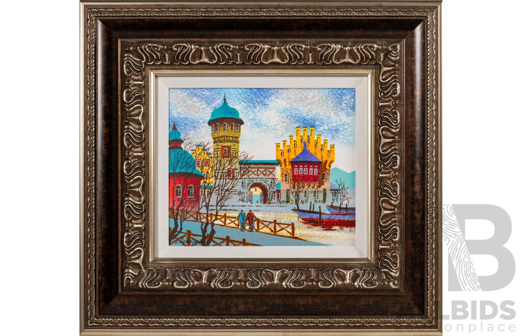 Anatole Krasnyansky, (20th Century, Ukranian-Born American, 1930-2023), a Stroll in Germany (2007), Serigraph on Canvas, 48 x 53 cm (frame)